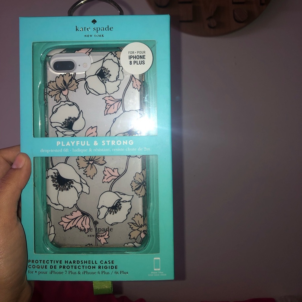 Beautiful clear/floral iPhone plus Kate Spade case